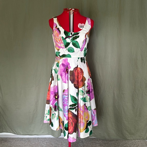 Calvin Klein Floral Midi Teacup Dress - Picture 1 of 9